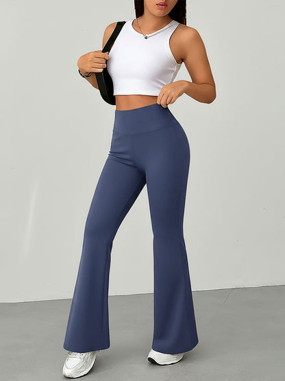 High Waist Slim Fit Bell Bottom Workout Casual Pants