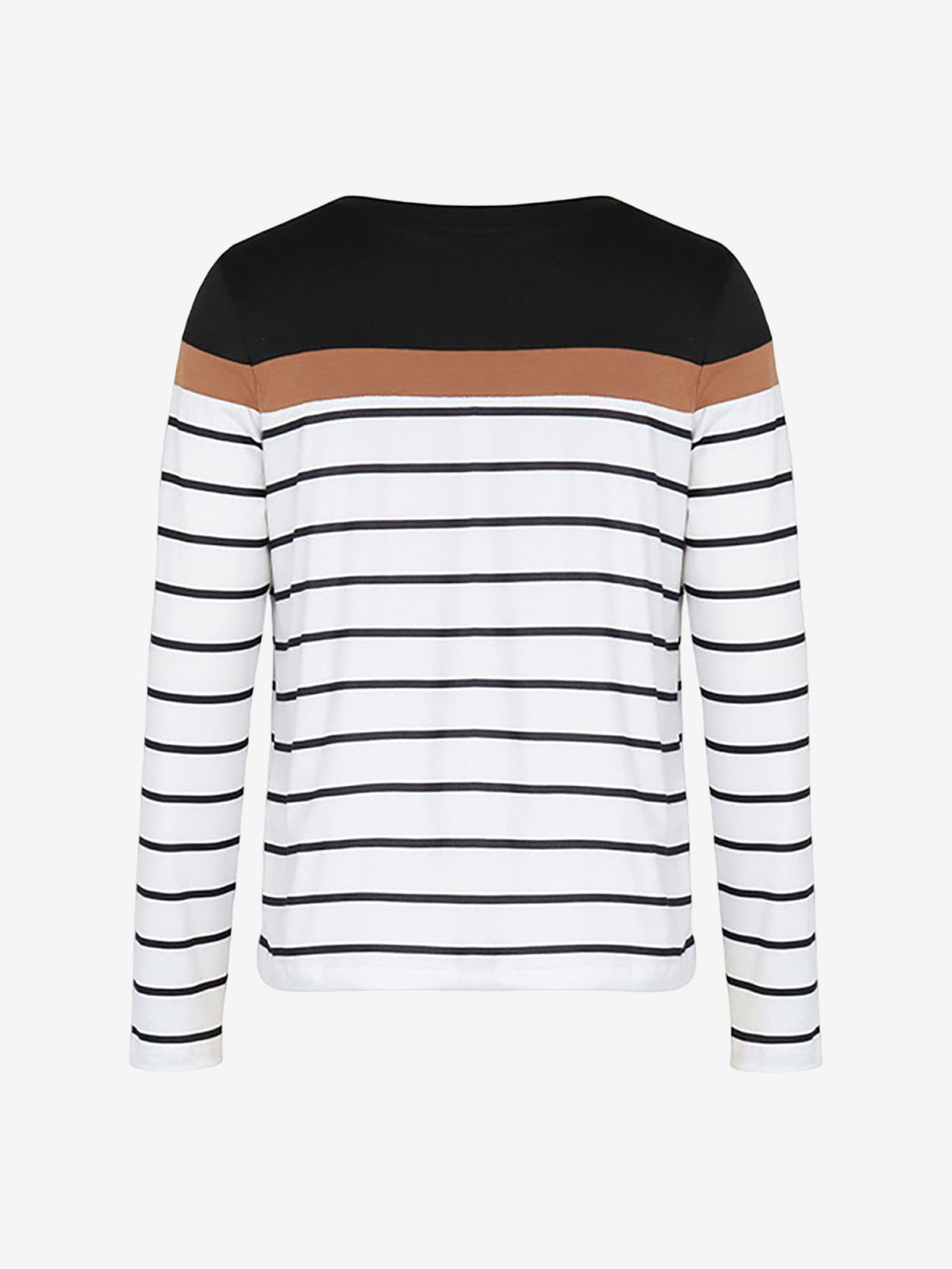Round Neck Long Sleeve Striped Top