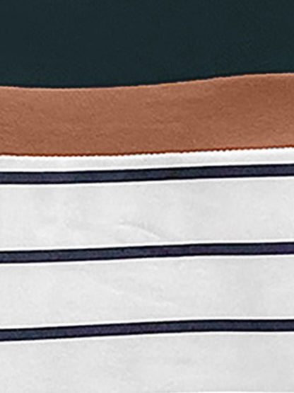 Round Neck Long Sleeve Striped Top