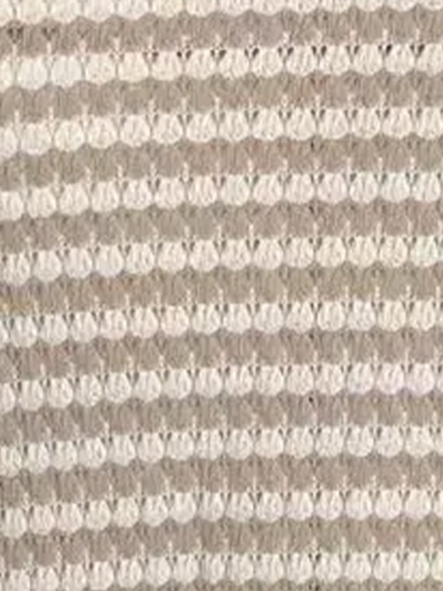 Notch Neck Textured Waffle Knit Long Sleeves Top