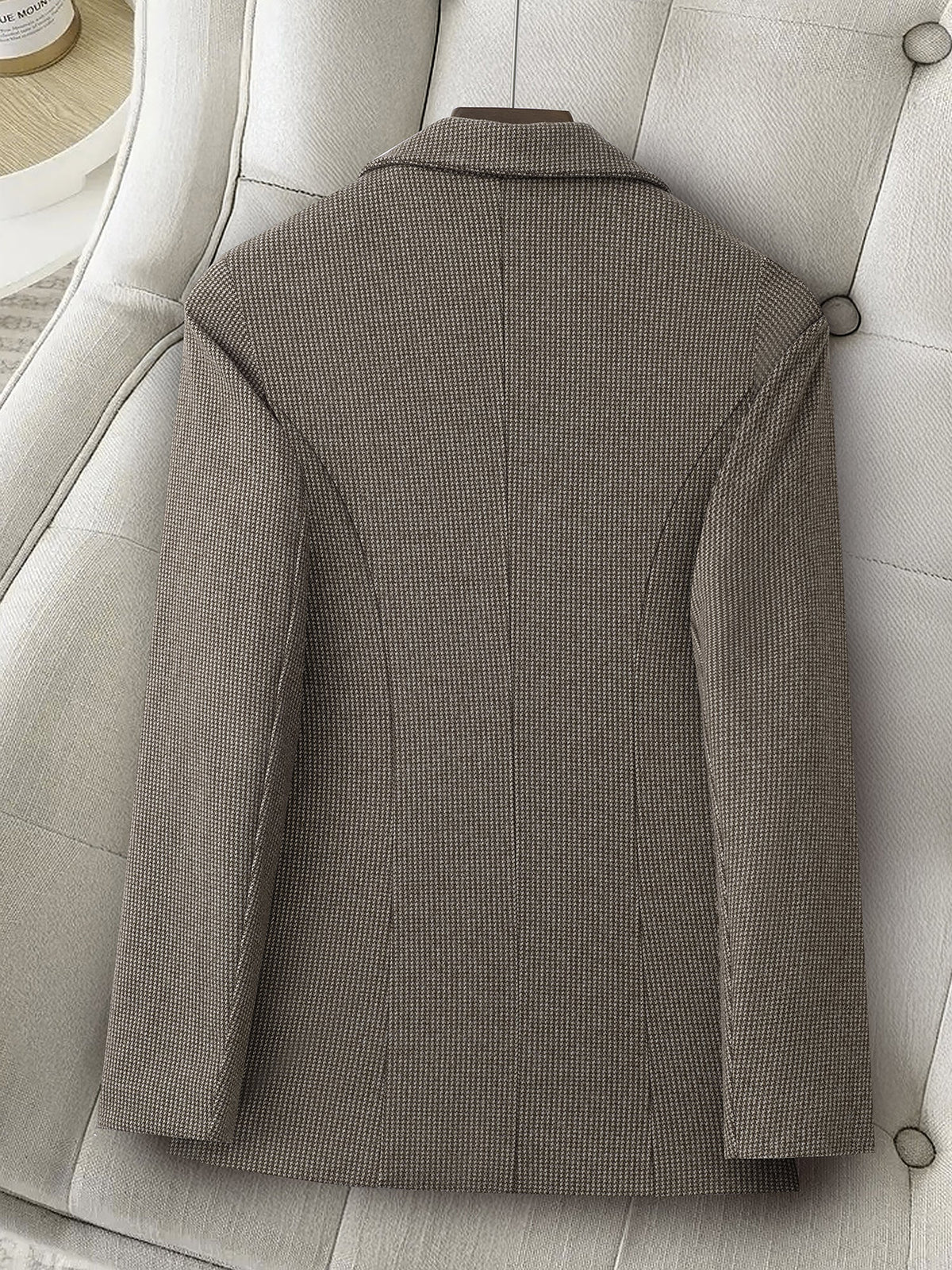 Notched Lapel Lined Long Sleeves Work Office Blazer