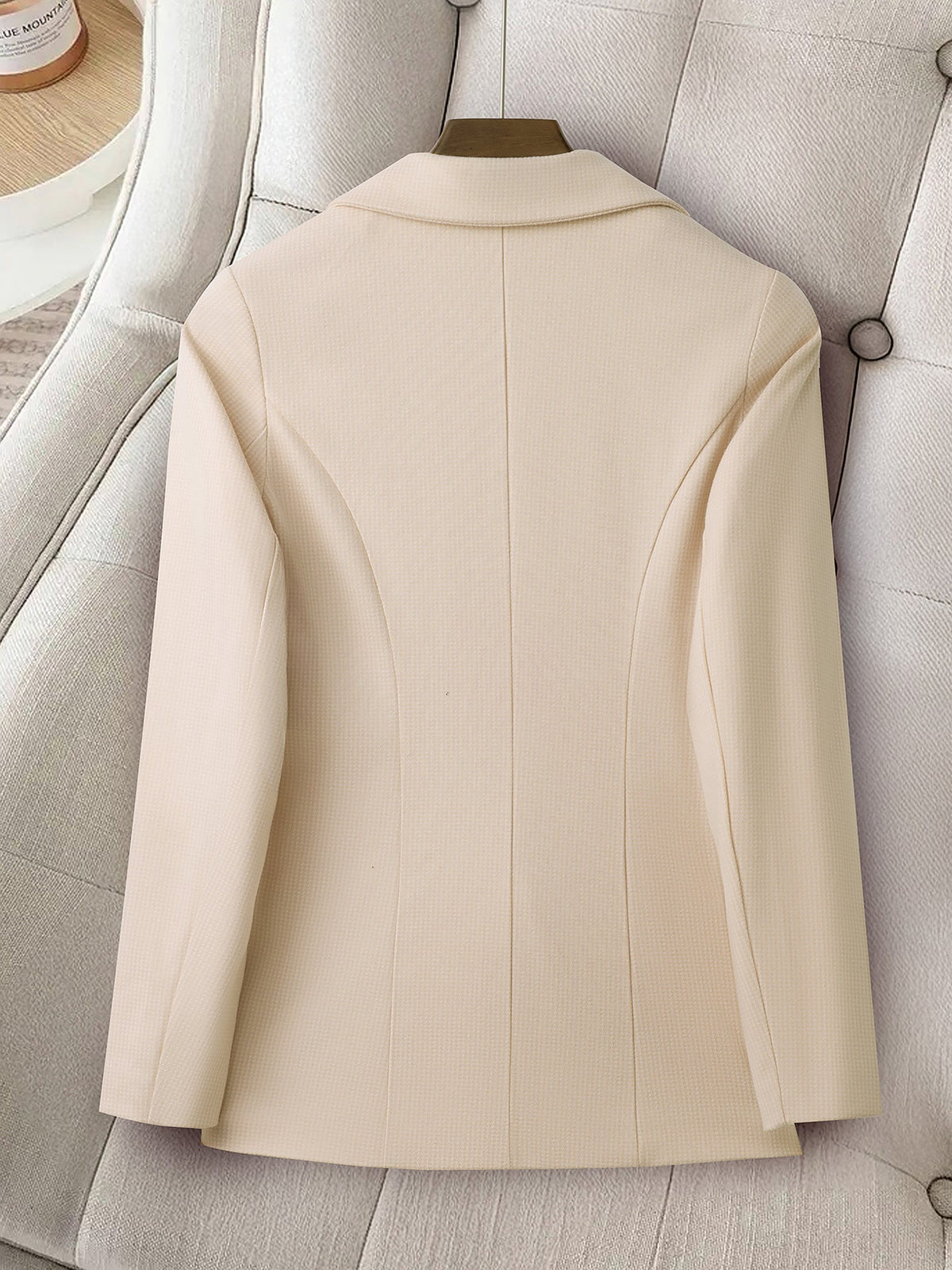 Notched Lapel Lined Long Sleeves Work Office Blazer