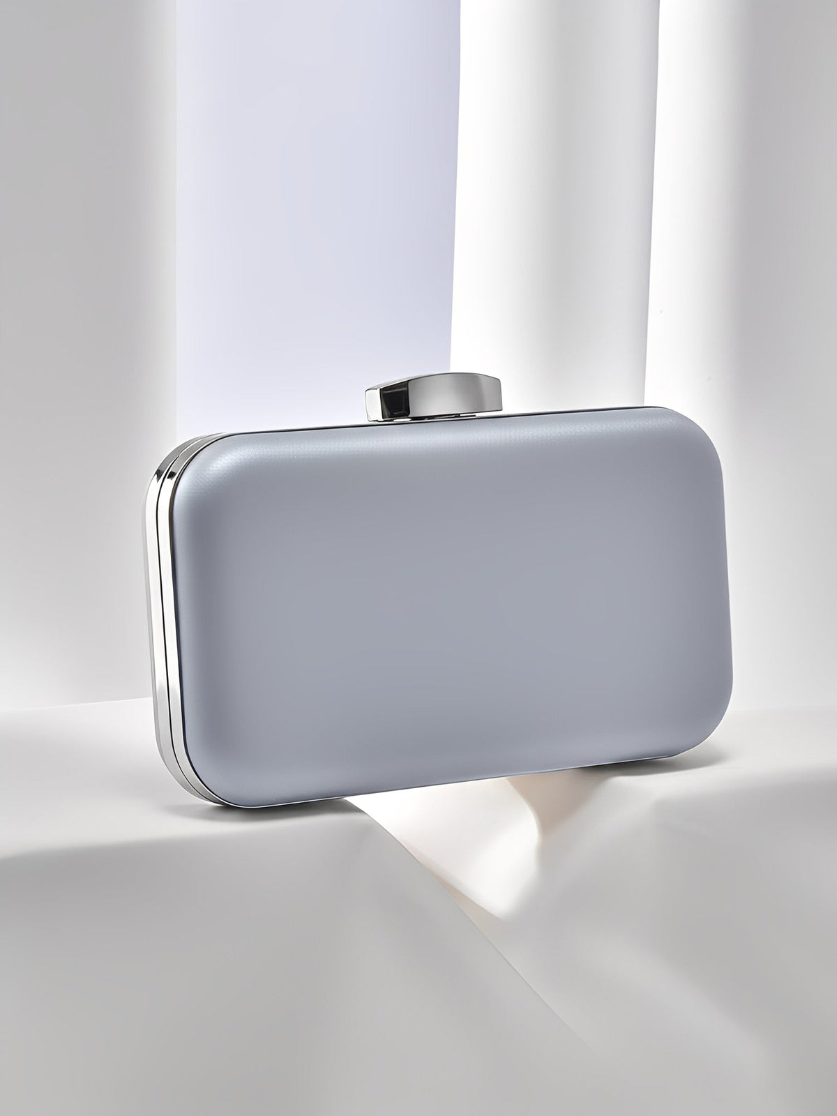 Ruched Satin Removable Chain Evening Clutch Bag