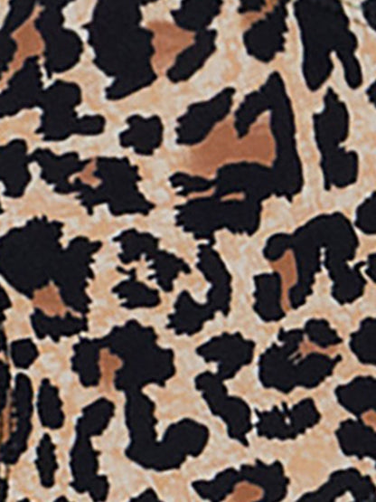 Halter Neck Floral Leopard Triangle Cup Swimsuit Bikinis Sets
