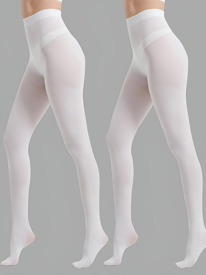 2 Pairs 80D Seamless Crotch Colorful Velvet Tights