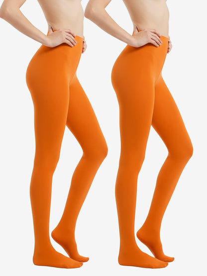 2 Pairs 80D Seamless Crotch Colorful Velvet Tights