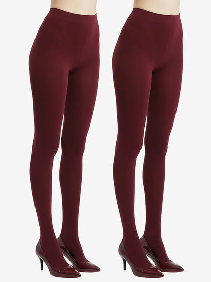 2 Pairs 80D Seamless Crotch Colorful Velvet Tights