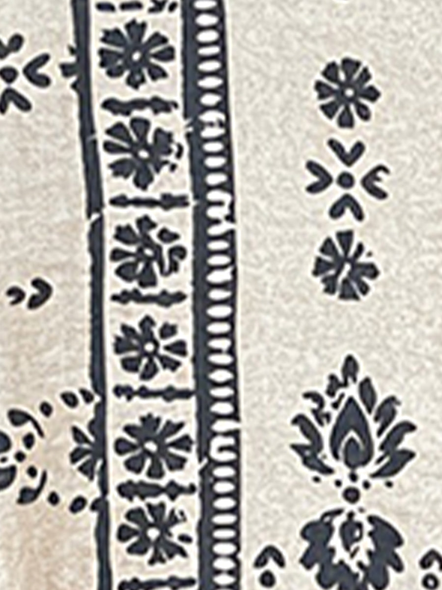 Boho Floral Long Sleeve Ruffled Neck Blouse
