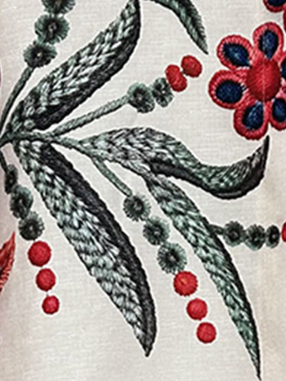 Floral Digital Print Lantern Sleeves Blouse