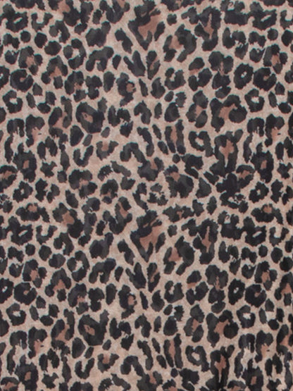 3 Pieces Floral Leopard Halter Neck Bikinis & Maxi Bodycon Skirt Cover-Up Beachwear Set