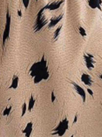 Leopard Print Halter Neck Tiered Mini Dress
