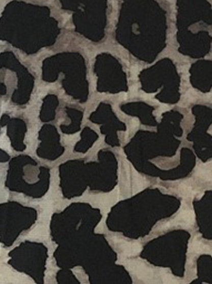 Leopard Print Backless Bell Sleeve Mesh Mini Dress