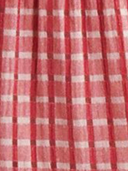Gingham Sleeveless Plaid Tiered Mini Dress
