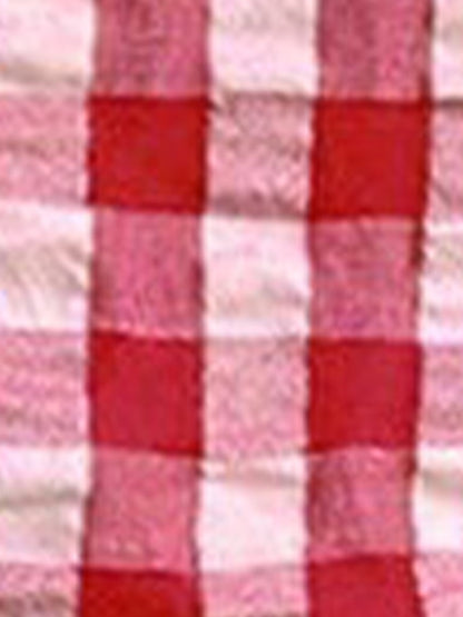 Gingham Double-Layer Ruffled Sleeves Blouse