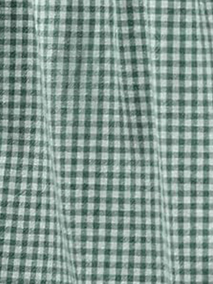 Gingham Button Down Cap Sleeve Blouse