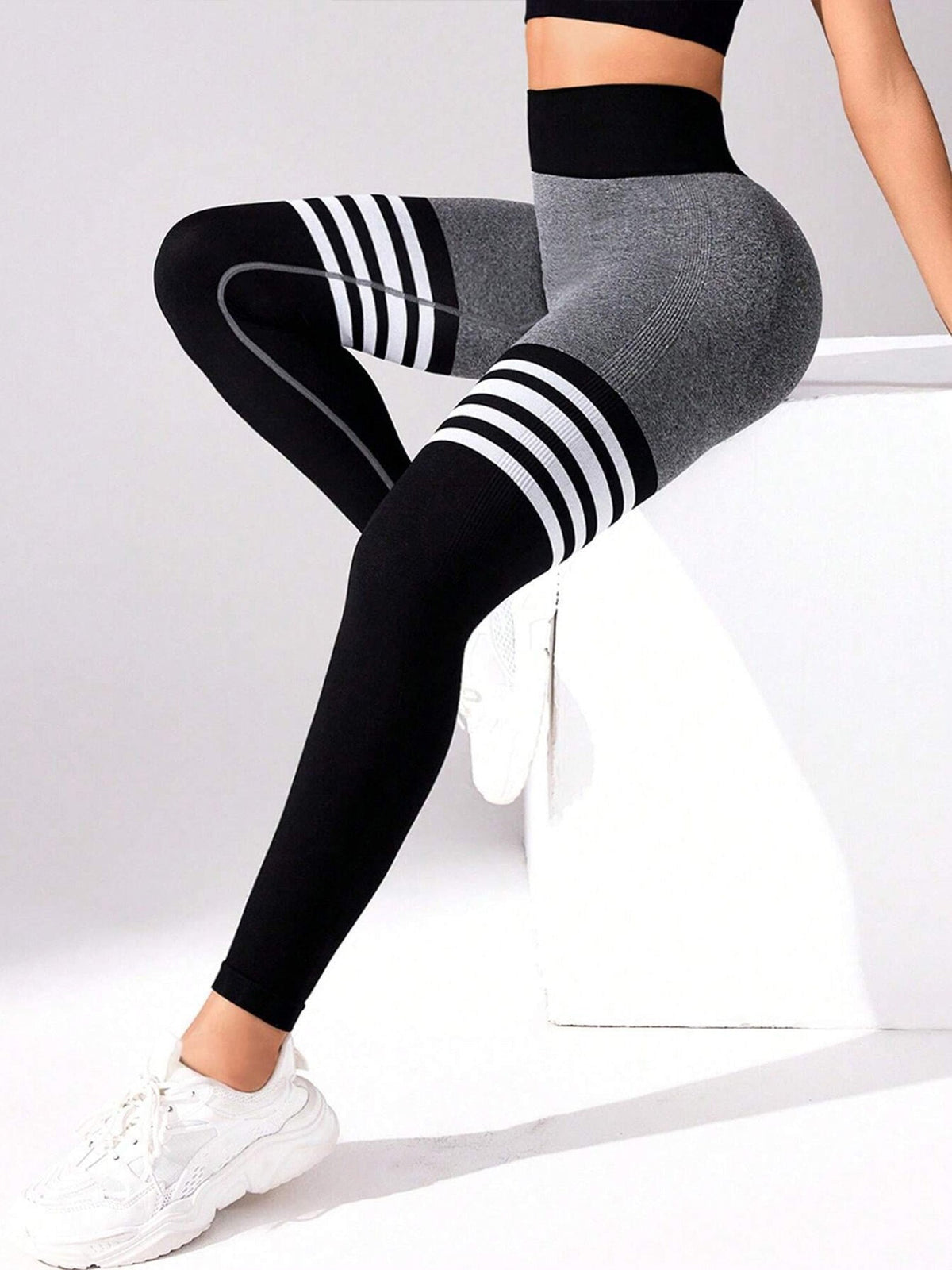 Striped Workout Butt-Lifting Yoga Pants Sports Leggings