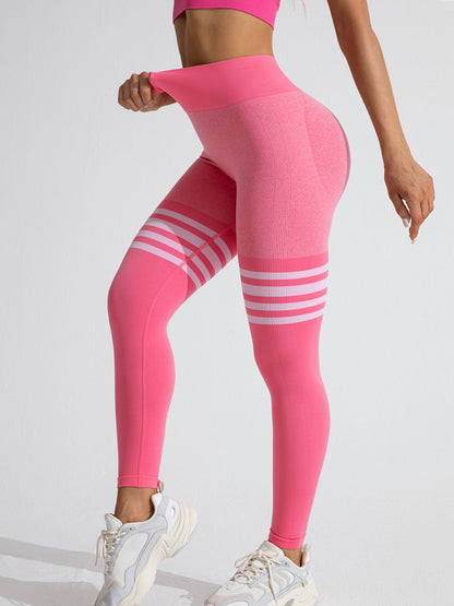 Striped Workout Butt-Lifting Yoga Pants Sports Leggings