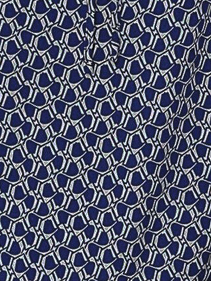 Printed Bow-Tie Layered Above Knee Length Dress