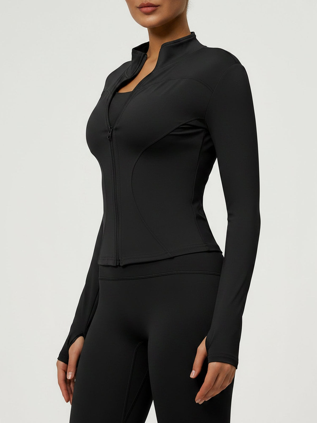 Yoga Zipper Sports Long Sleeve Fitted Running and Fitness Workout Jacket