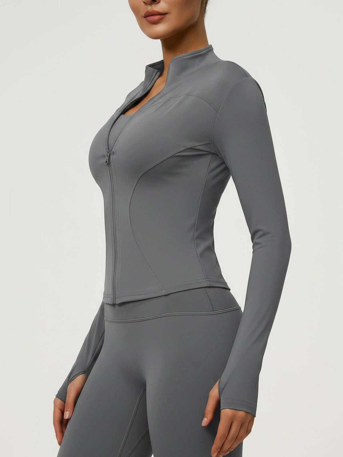 Yoga Zipper Sports Long Sleeve Fitted Running and Fitness Workout Jacket