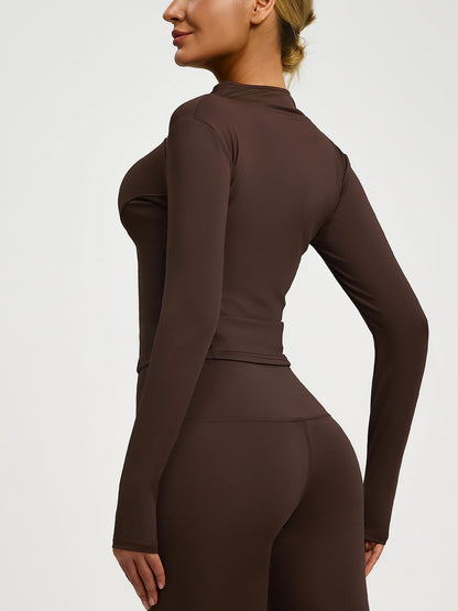 Yoga Zipper Sports Long Sleeve Fitted Running and Fitness Workout Jacket