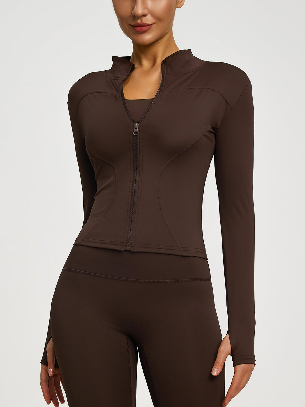 Yoga Zipper Sports Long Sleeve Fitted Running and Fitness Workout Jacket