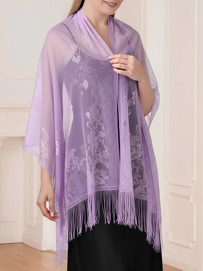 Evening Gown tasseled Lace Shawl/Scarf