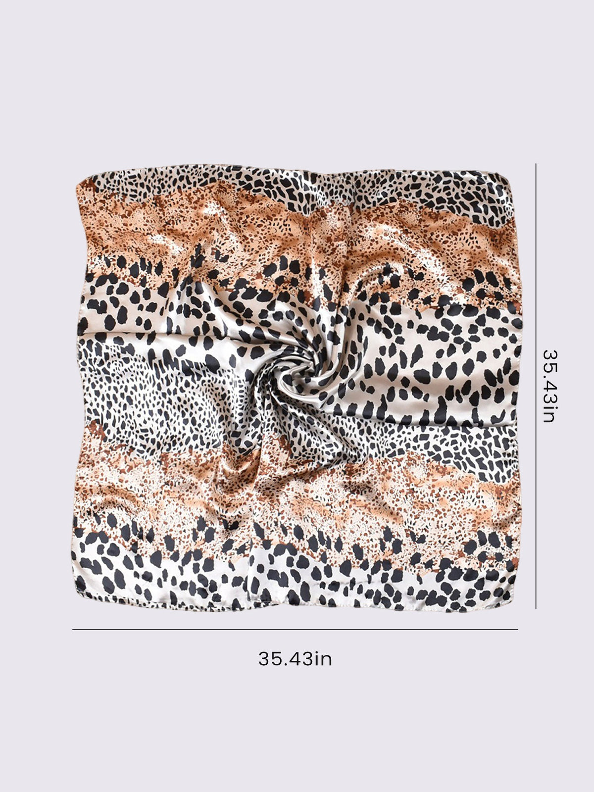 Leopard Print Satin Headscarf Square Scarf