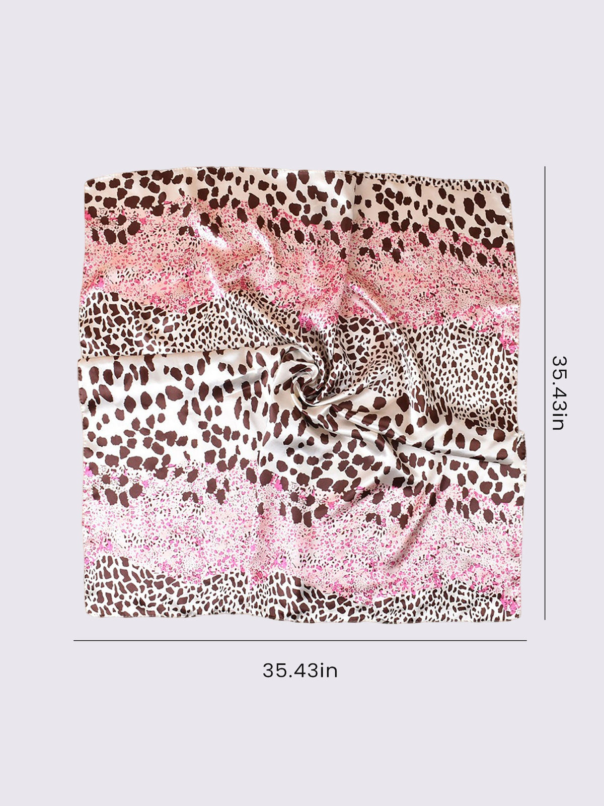 Leopard Print Satin Headscarf Square Scarf