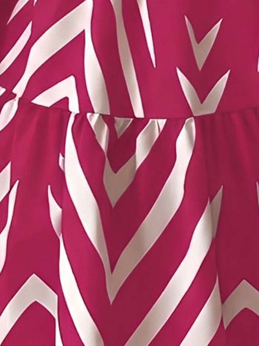 Graphic Halter Neck Sleeveless A-Line Mini Dress