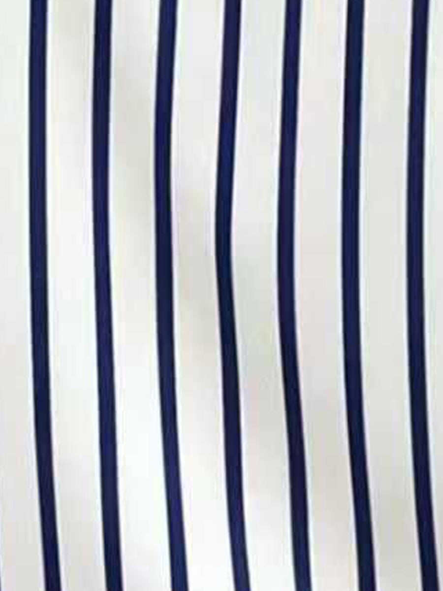 Casual Drop-Shoulder Striped Short Sleeves Blouse