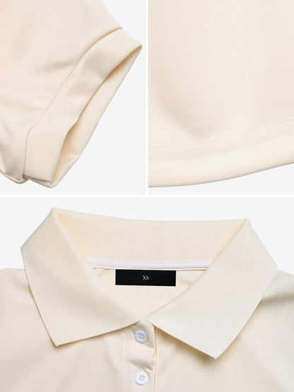 Polo Collar Short Sleeves Pleated Mini Tennis Dress