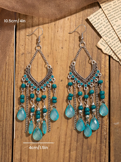 Bohemian Vintage Beaded Fringe Earrings