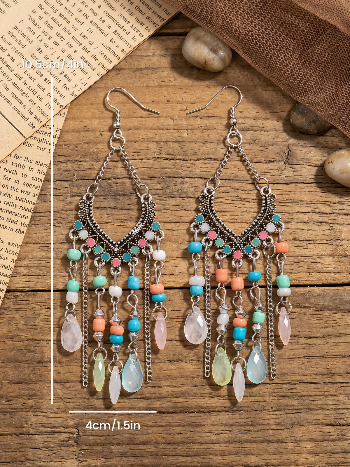 Bohemian Vintage Beaded Fringe Earrings