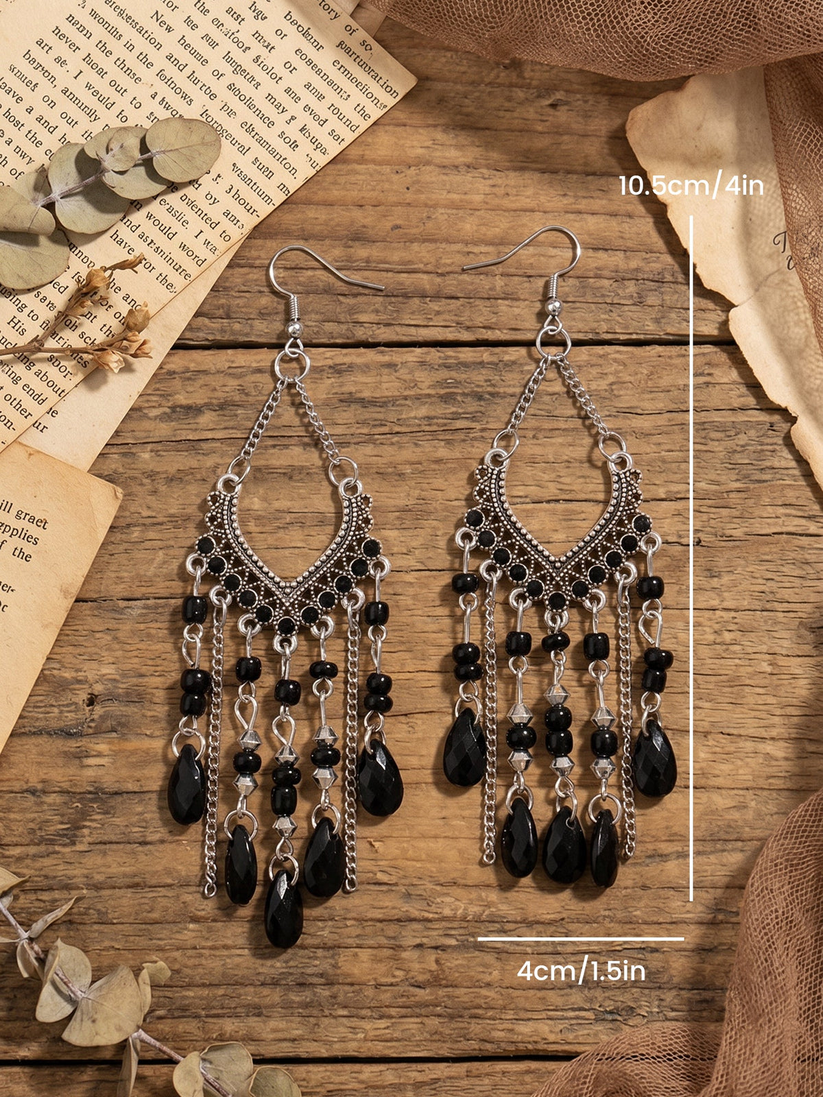 Bohemian Vintage Beaded Fringe Earrings