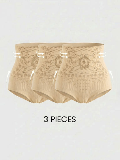 3 Pieces High-Waisted Stretchy Waist-Shaping Butt Lifting Panties