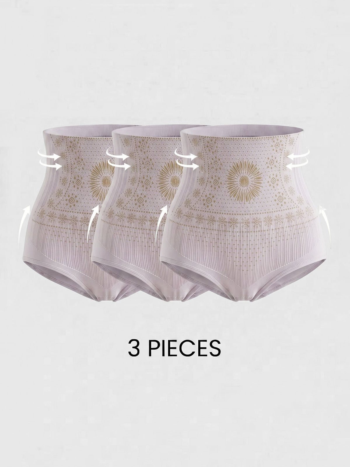 3 Pieces High-Waisted Stretchy Waist-Shaping Butt Lifting Panties