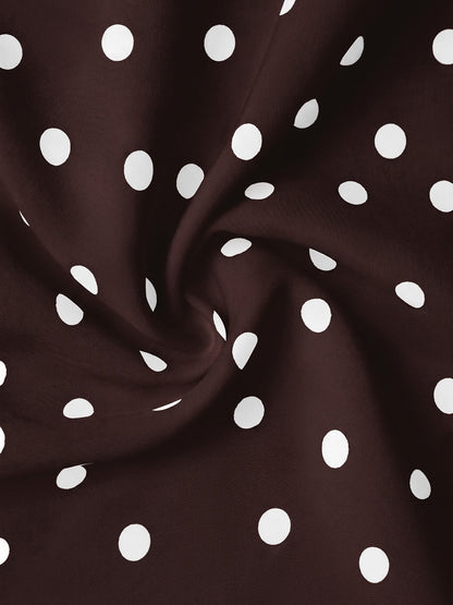Polka Dots Sleeveless Backless Lace-Up Peplum Blouse