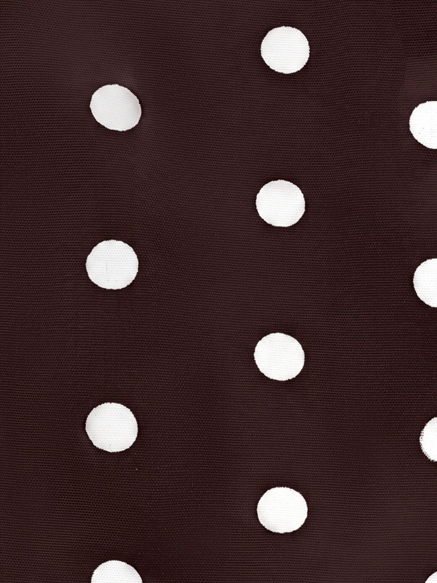 Polka Dots Sleeveless Backless Lace-Up Peplum Blouse
