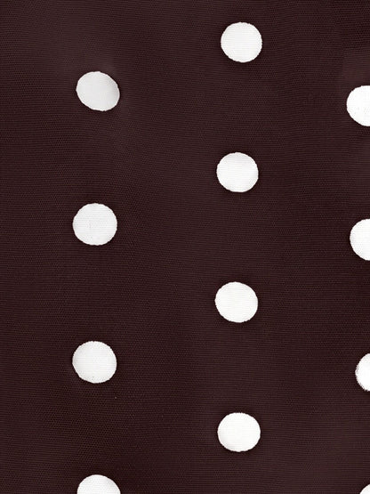 Polka Dots Sleeveless Backless Lace-Up Peplum Blouse