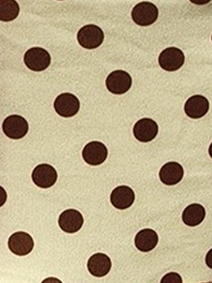 Cute Polka Dot Drawstring Sweetheart Neck Ruched Top
