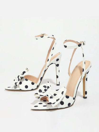 Pointed Toes Thin Straps Bow Slingback Sandals