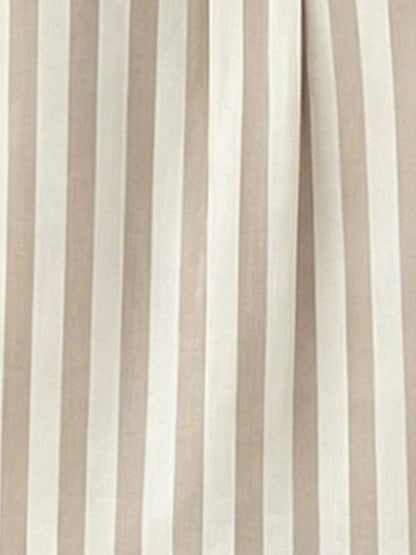 Notch Neck Buttoned Striped Long Sleeve Work Blouse