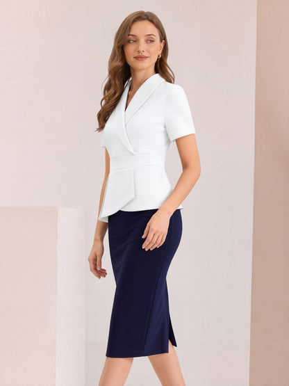 Colorblock Patchwork Short Sleeves Midi Sheath Dress