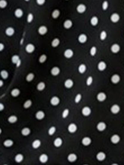 2 Pieces Polka Dots Print Casual Long Sleeve Sweatshirt and Trousers Pants Matching Set