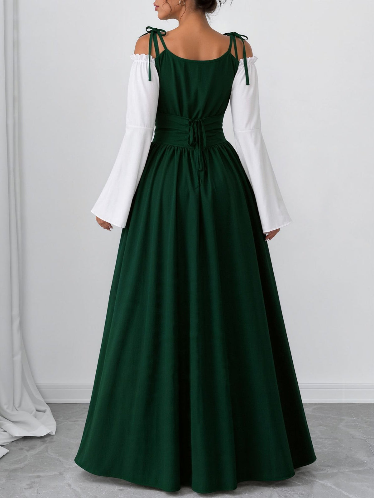 Halloween Costume Colorblock Retro Renaissance Dress