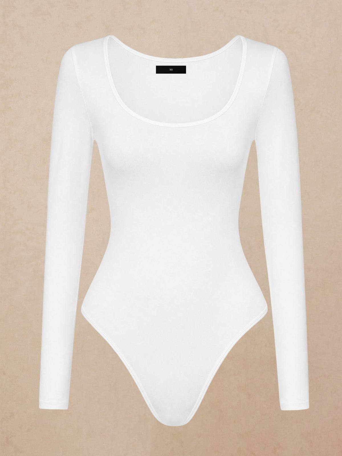 Solid Color Long Sleeves U Neck Casual Bodysuit