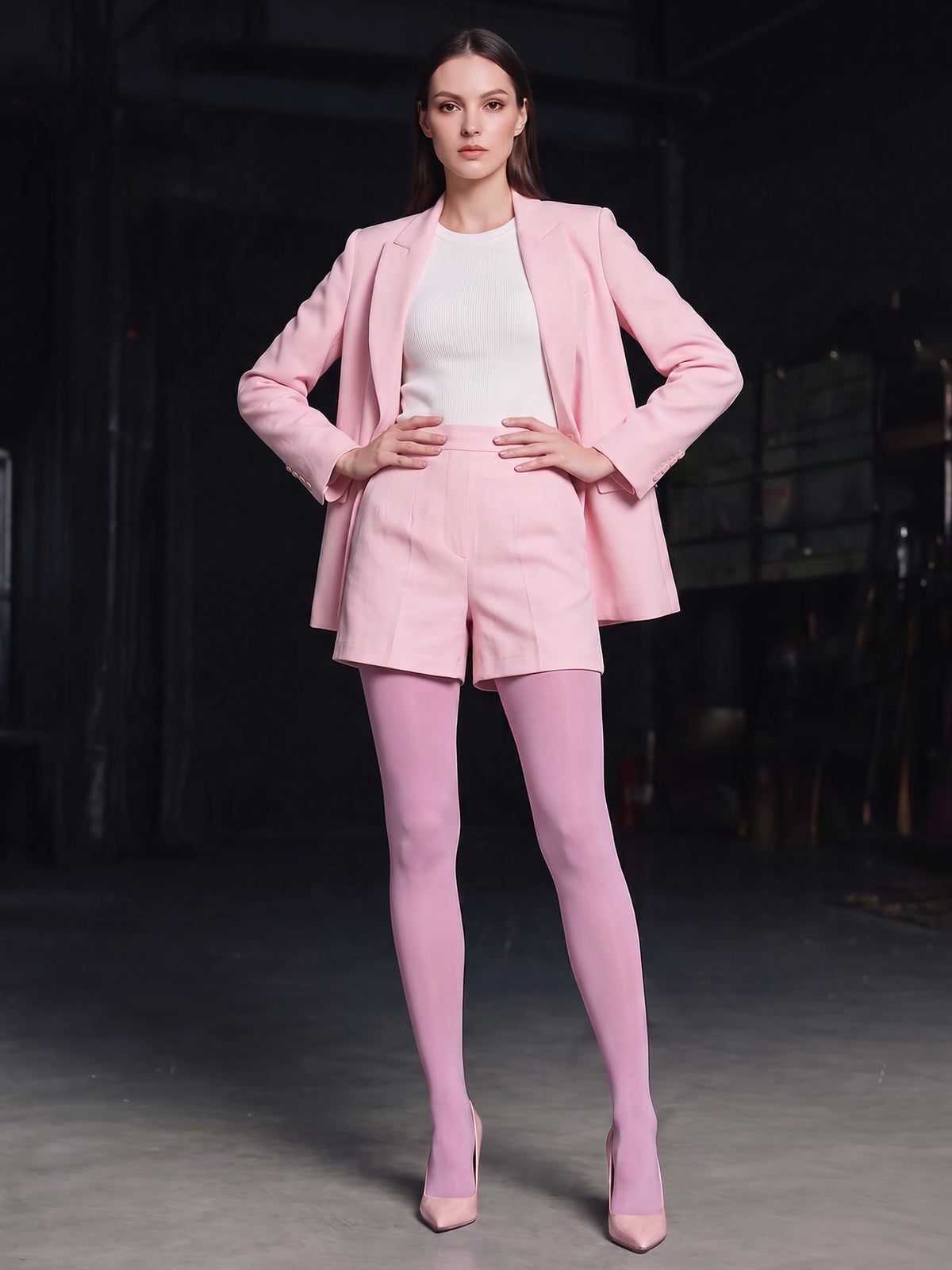 80D Solid Color Semi-Sheer Pantyhose