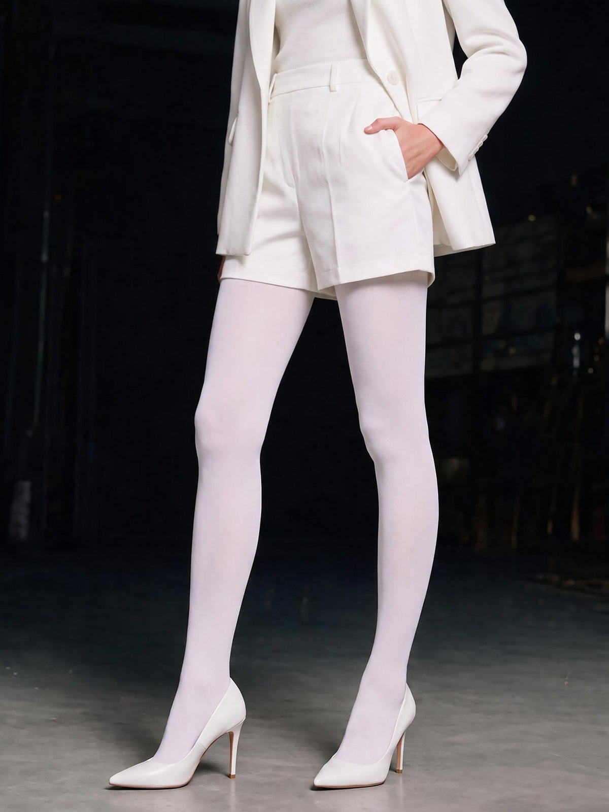 80D Solid Color Semi-Sheer Pantyhose