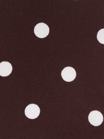 Polka Dots Puff Long Sleeves Tie Waist A-Line Shirt Dress